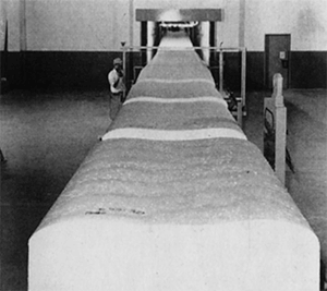 Manufacturing polyurethane foam circa 1962